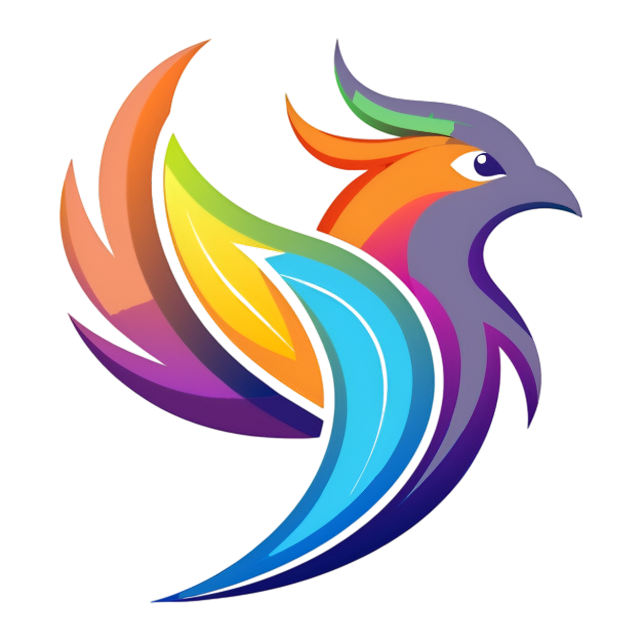 Hansi Digital colourful bird logo